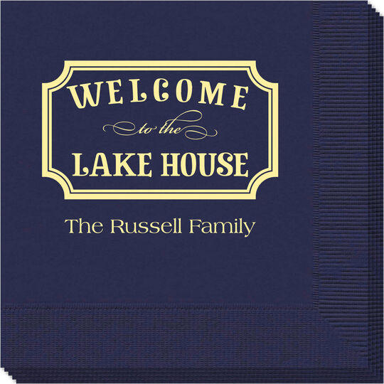 Welcome to the Lake House Sign Napkins